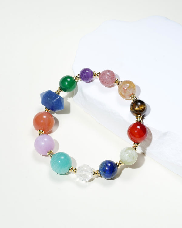 Rainbow Gemstone Bead Bracelet