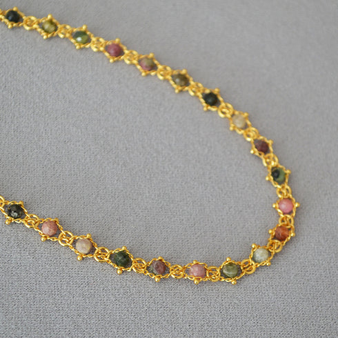 Real Stones Beaded Braided Necklace - Zafari Studio Jewelry