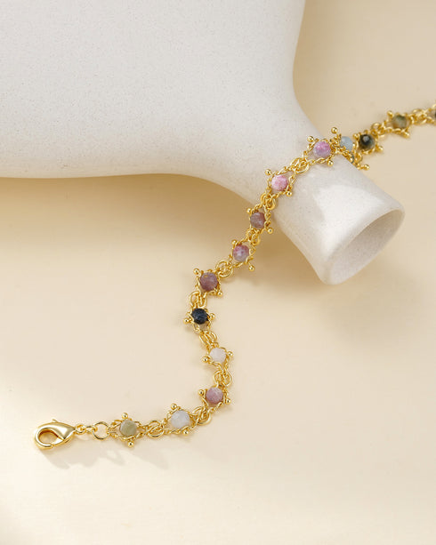 Real Stones Beaded Braided Necklace