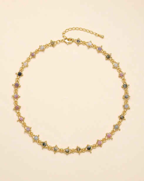 Real Stones Beaded Braided Necklace