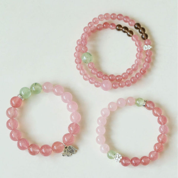 Pink Crystal Beads Bracelet - Zafari Studio Jewelry