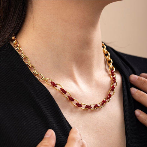 Gold Chain Splicing Necklace - Zafari Studio Jewelry