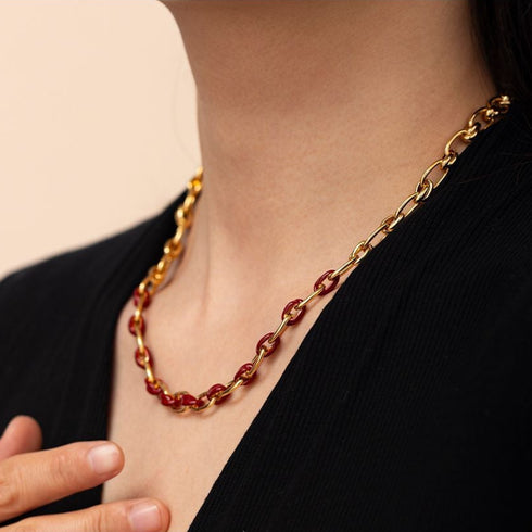 Gold Chain Splicing Necklace - Zafari Studio Jewelry