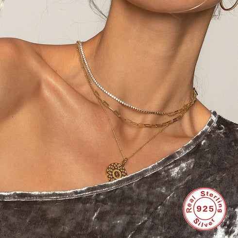 Spliced Chain Zirconia Necklace - Zafari Studio Jewelry