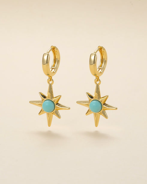 Star Turquoise Drop Earrings - Earrings | ZAFARI Studio Jewelry