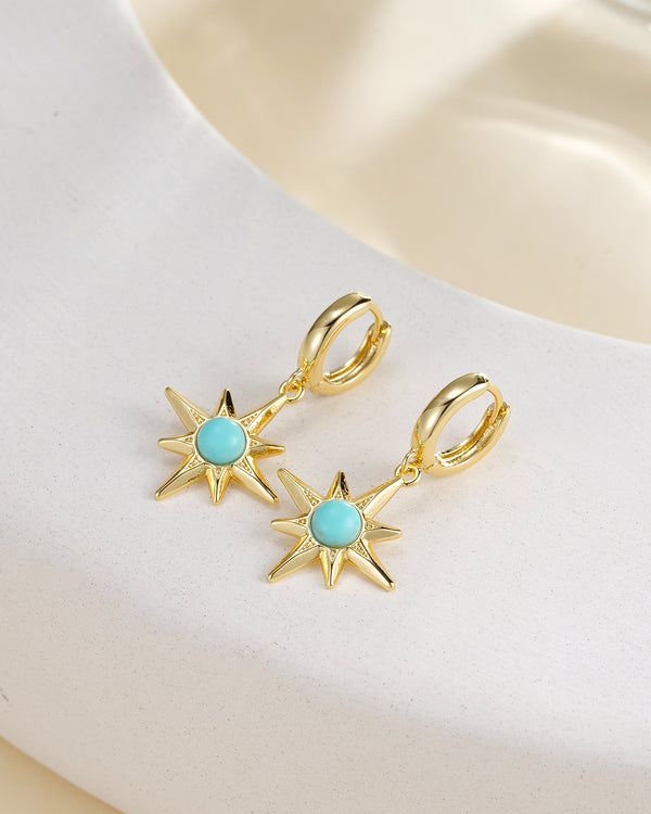 Star Turquoise Drop Earrings