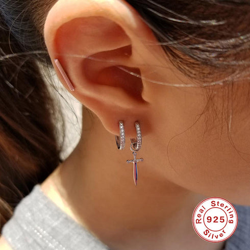 Cool Sword Hoop Earrings - Zafari Studio Jewelry