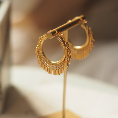 Vintage Hoop Tessel Earrings - Zafari Studio Jewelry