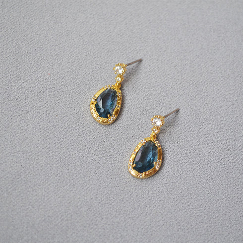 Gemstone Teardrop Earrings - Zafari Studio Jewelry