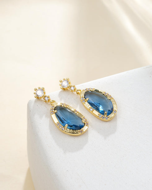 Teardrop Accent Stone Earrings
