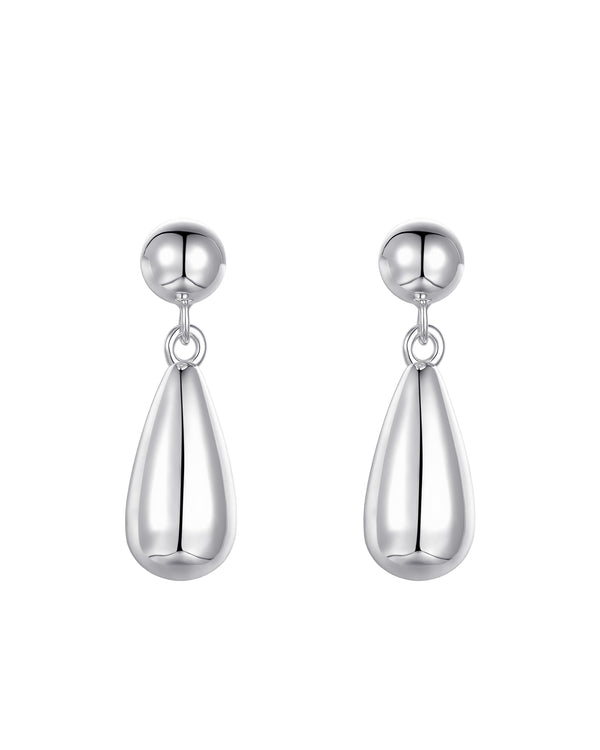 Teardrop Dangle Earrings Sterling Silver