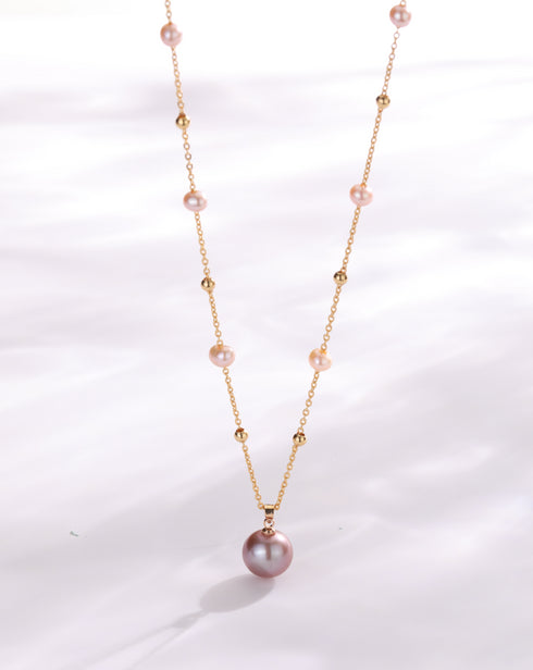 Pearl Teardrop Pendant Beaded Necklace - Zafari Studio Jewelry