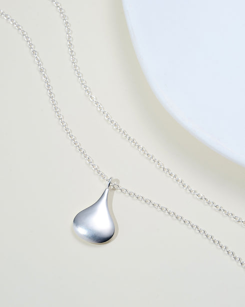 Teardrop Pendant Necklace Sterling Silver