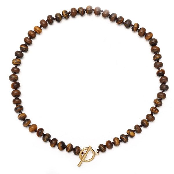 Tiger Eyes Stone Beaded Necklace - Zafari Studio Jewelry