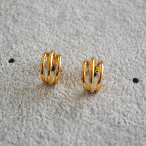 Triple C-Shape Hoop Earrings - Zafari Studio Jewelry