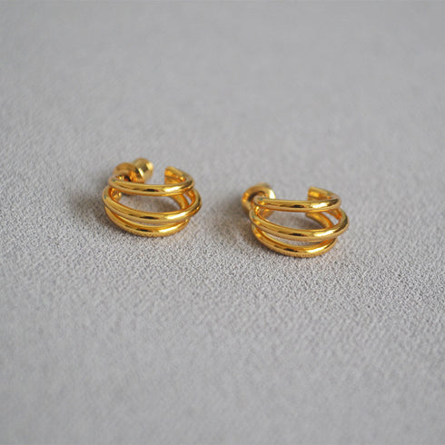 Triple C-Shape Hoop Earrings - Zafari Studio Jewelry