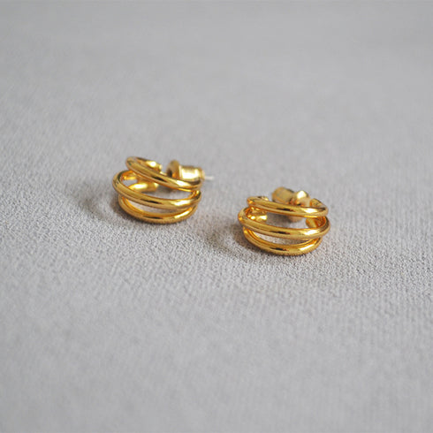 Triple C-Shape Hoop Earrings - Zafari Studio Jewelry