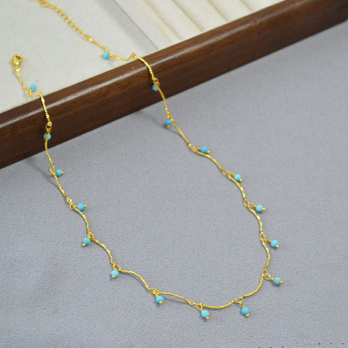 Vintage Turquoise Tassel Necklace - Zafari Studio Jewelry