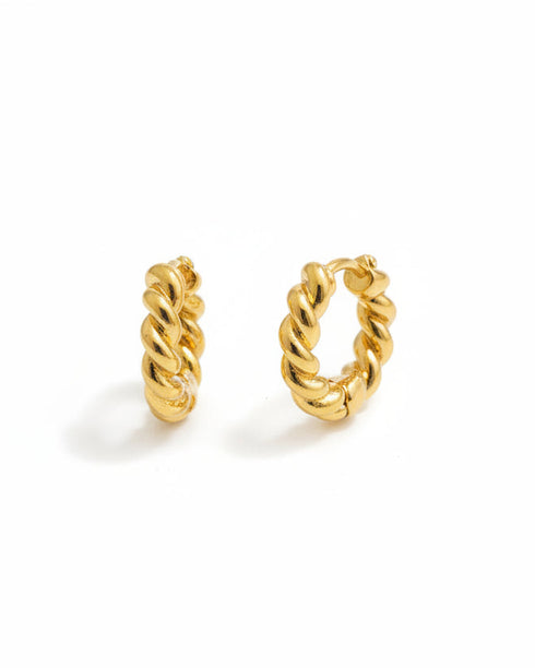 Gold Twisted Hoop Earrings - Zafari Studio Jewelry