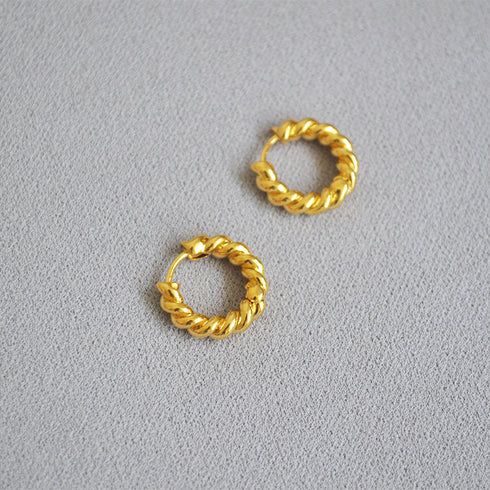 Gold Twisted Hoop Earrings - Zafari Studio Jewelry