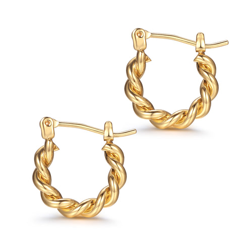 Twisted Gold Hoop Earrings - Zafari Studio - Zafari Jewlery