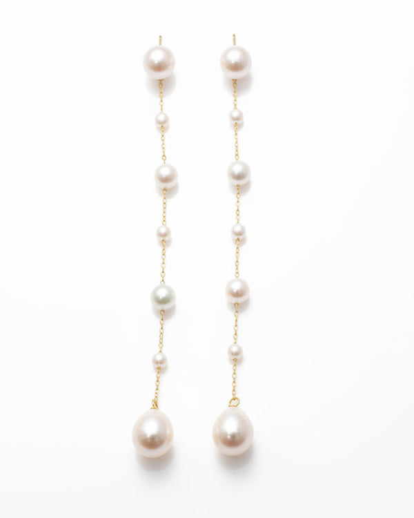 Waterdrop Pearl Long Drop Earrings - Zafari Studio Jewelry