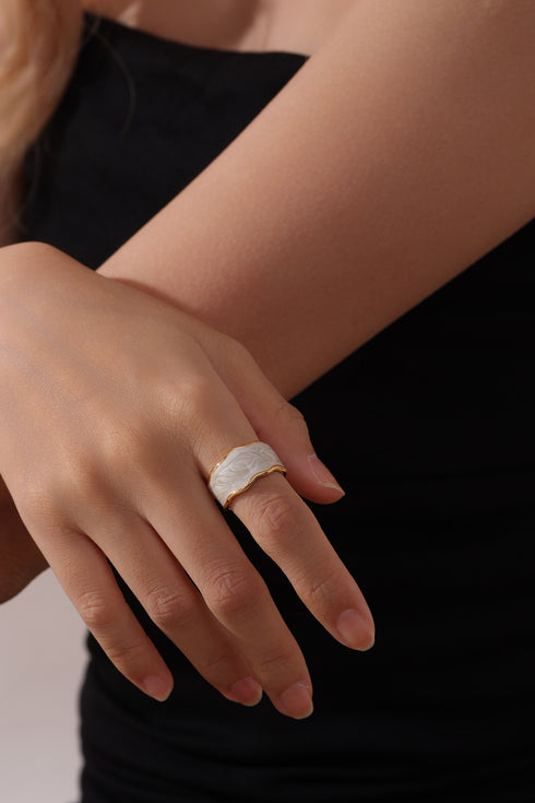 Enamel Charm Open Ring - Zafari Studio Jewelry