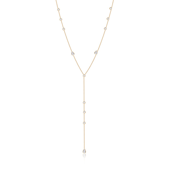 Y-Necklace with Dazzling Drop Zirconia - Zafari Studio Jewelry