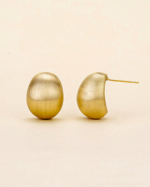Oval brushed earrings