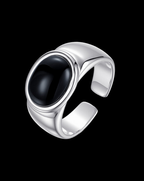Black Onyx Ring Sterling Silver