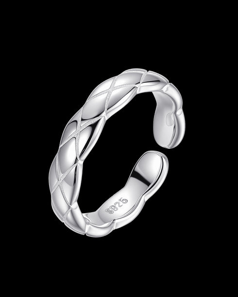 Quilted Pattern Ring Sterling Silver