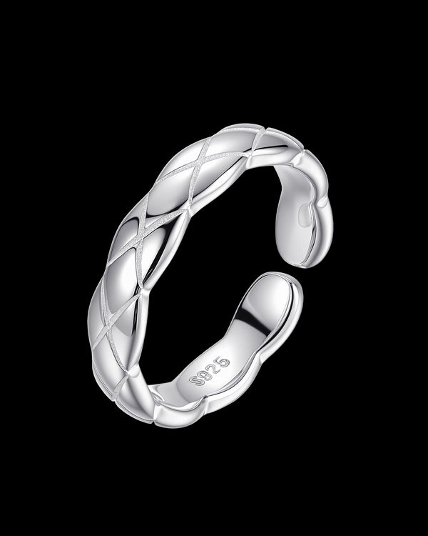 Quilted Pattern Ring Sterling Silver