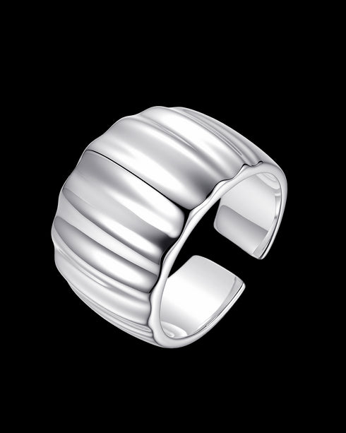 Textured Wide Ring Sterling Silver