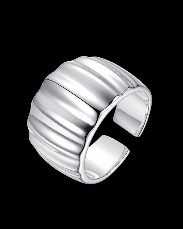 Textured Wide Ring Sterling Silver