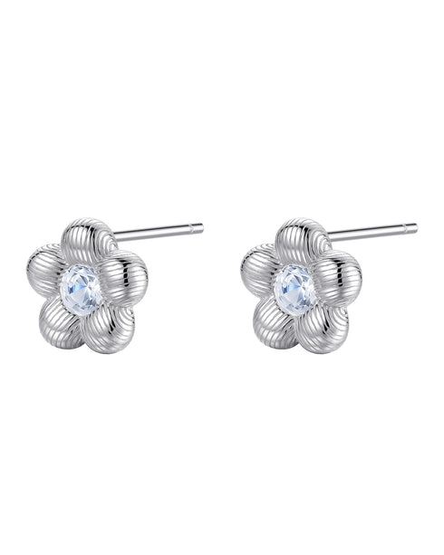 Floral Stud Earrings Sterling Silver