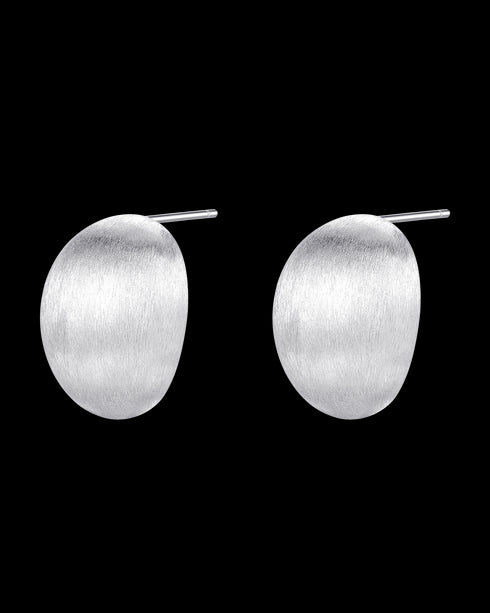 Brushed Dome Stud Earrings Sterling Silver