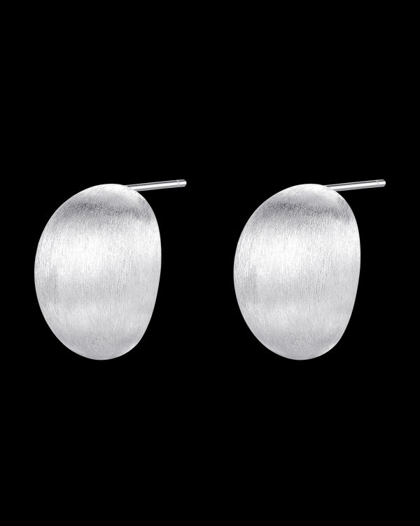Brushed Dome Stud Earrings Sterling Silver