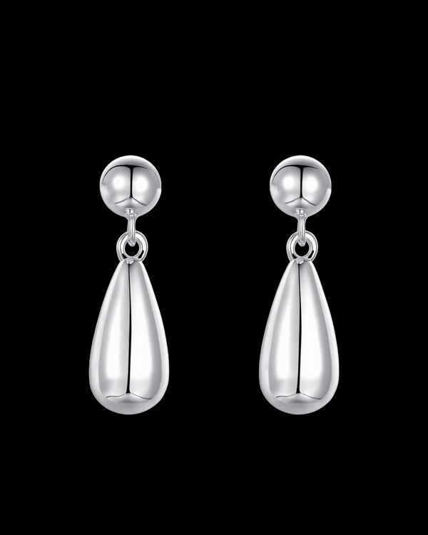 Teardrop Dangle Stud Earrings Sterling Silver