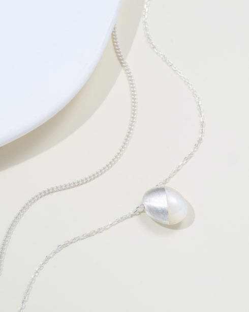 Moonstone Layered Necklace Sterling Silver