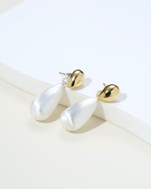 Dual-Tone Teardrop Earrings