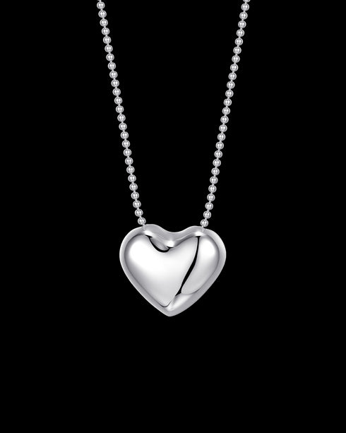 Heart Pendant Necklace Sterling Silver