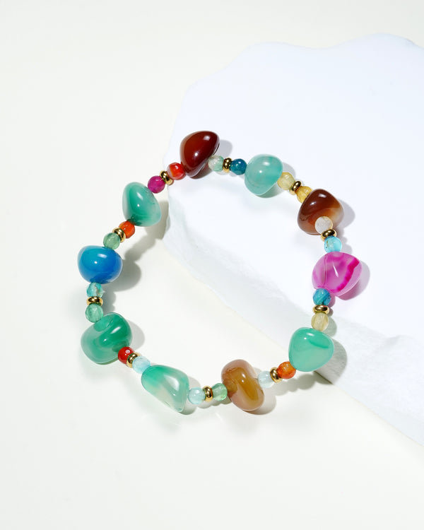 Colorful Agate Bead Bracelet