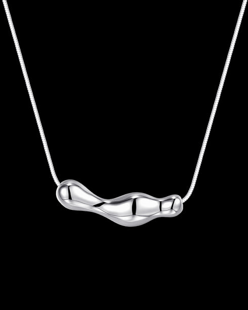 Irregular Pendant Necklace Sterling Silver