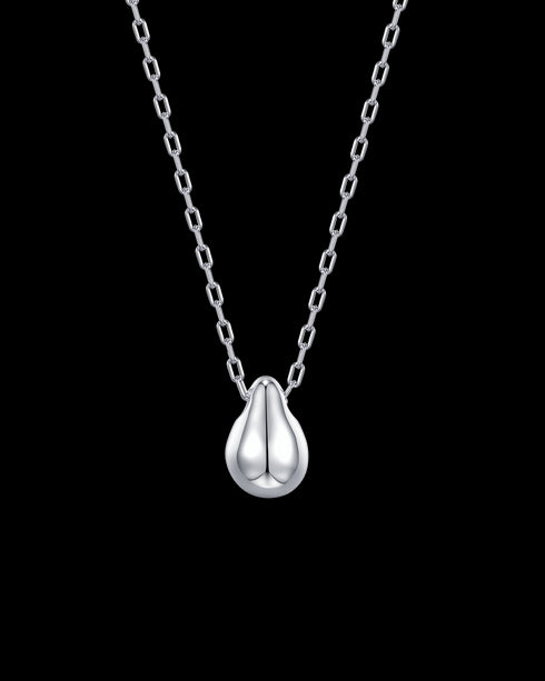 Mini Teardrop Pendant Necklace Sterling Silver