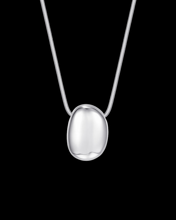 Oval Pendant Necklace Sterling Silver
