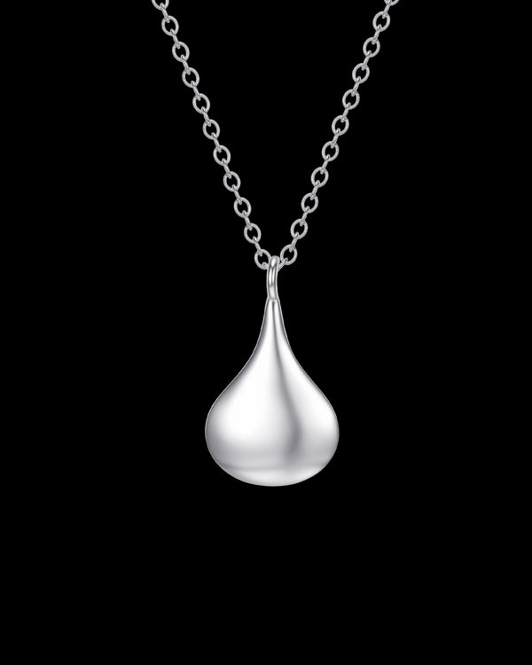 Teardrop Pendant Necklace Sterling Silver