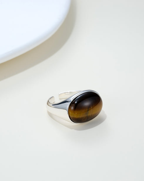 Tiger's Eye Silver Ring Sterling Silver