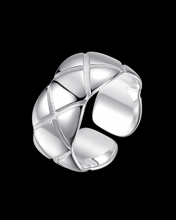 Cross-Pattern Wide Ring Sterling Silver