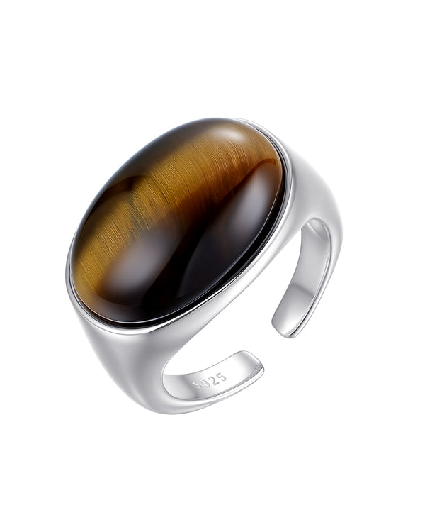 Tiger's Eye Silver Ring Sterling Silver
