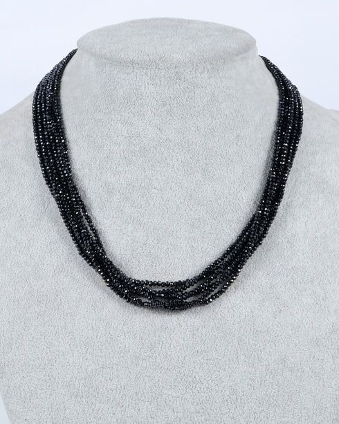 Black Spinel Pearl Layered Necklace